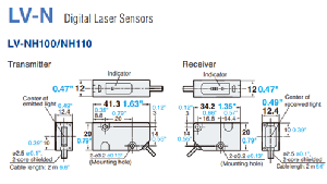 Đầu cảm biến laser xuyên vật thể Keyence LV-NH100